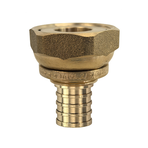 Муфта с накидной гайкой аксиальная, латунь,16х3/4", желтый, RTP