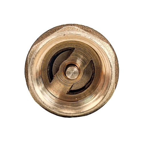 Обратный клапан с латунным стержнем, латунь, внутренняя/внутренняя резьба  1/2",PN40 индивидуальная упаковка, желтый, RTP