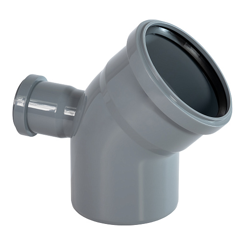 Отвод фронтальный с выходом в тыл ВК ПП 110/50х45, серый,РТП