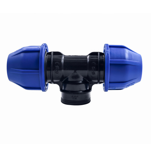 Тройник компрессионный, полипропилен внутренняя резьба 20х 1/2", для полиэтиленовых труб, РТП