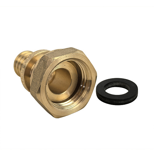 Муфта с накидной гайкой аксиальная, латунь,16х1/2", желтый, RTP