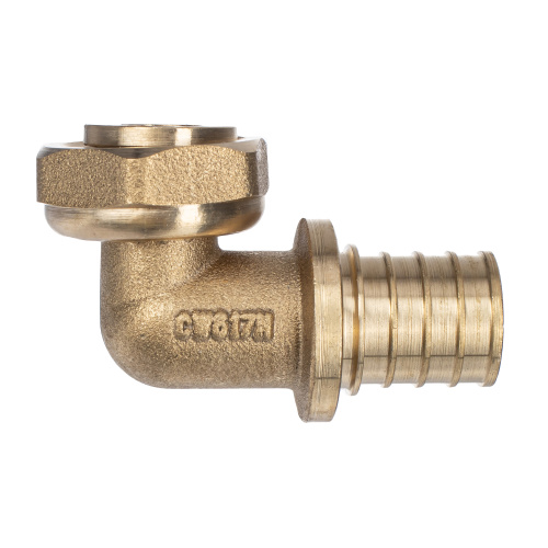 Угольник с накидной гайкой аксиальный, латунь,20х1/2", желтый, RTP