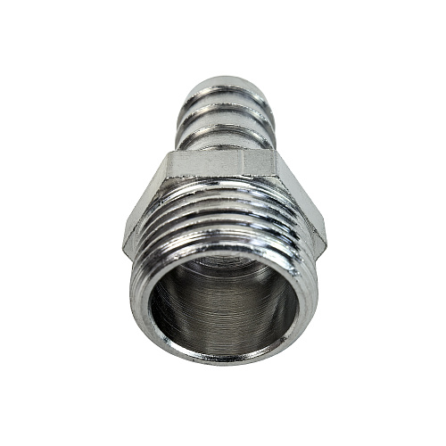 Штуцер для шланга, латунь, наружная резьба 14х1/2", никель, RTP