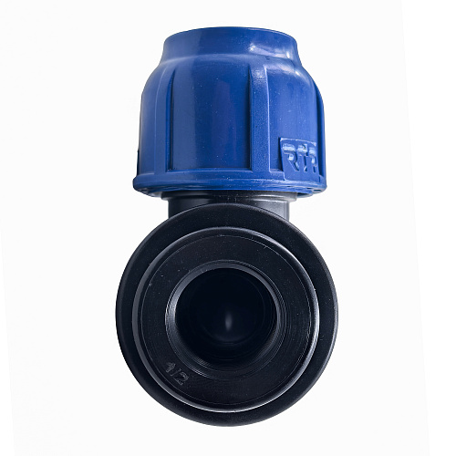 Отвод компрессионный, полипропилен внутренняя резьба 20х 1/2", для полиэтиленовых труб, РТП