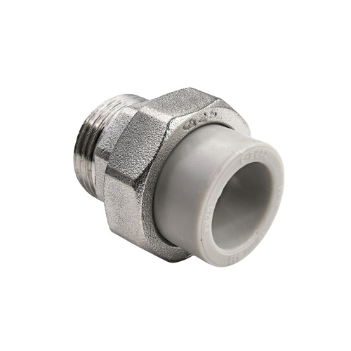 Муфта комбинированная разъемная (Американка) PPR наружная резьба 25х1, серый, RTP