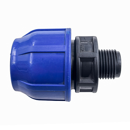 Муфта компрессионная, полипропилен наружная резьба 25х 1/2", для полиэтиленовых труб, РТП