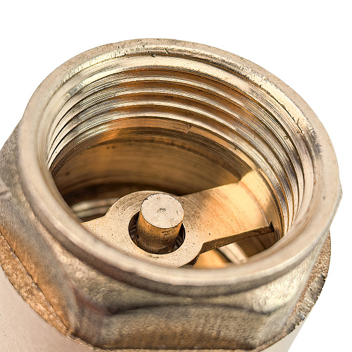 Обратный клапан с латунным стержнем, латунь, внутренняя/внутренняя резьба  3/4",PN40 индивидуальная упаковка, желтый, RTP