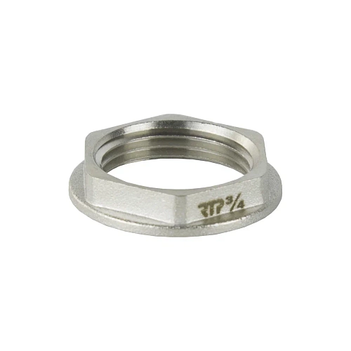 Контргайка с ребордой, латунь 3/4", никель, RTP