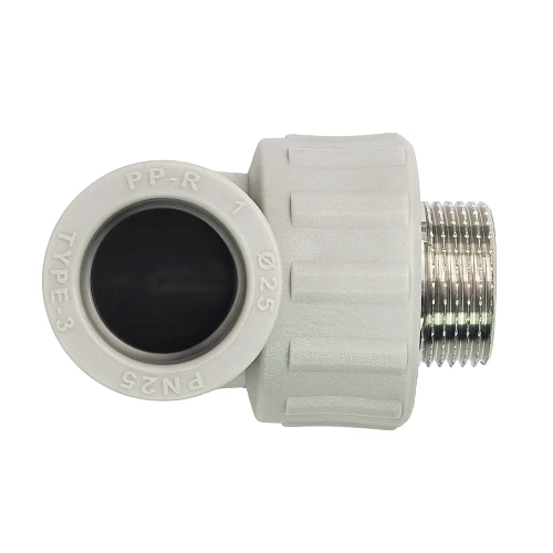 Угольник комбинированный PPR наружная резьба 25х 3/4,  серый, РТП