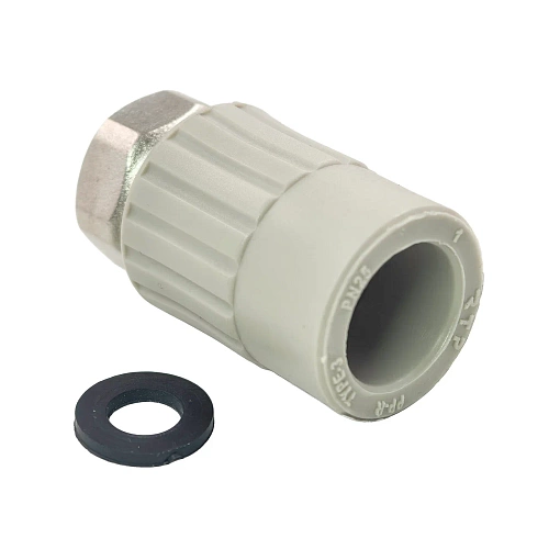 Муфта с накидной гайкой PPR 20х1/2, серый, РТП