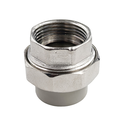 Муфта комбинированная разъемная (Американка) PPR внутренняя резьба 25х1,  серый, RTP