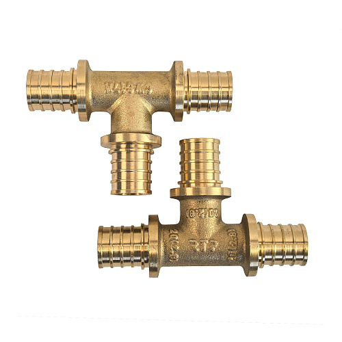 Тройник аксиальный, латунь,20, желтый, RTP