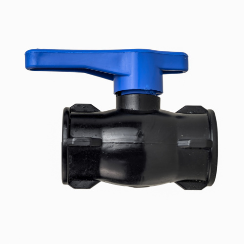 Кран шаровой компрессионный, полипропилен внутренняя/внутренняя резьба 3/4"х3/4", для полиэтиленовых труб, РТП