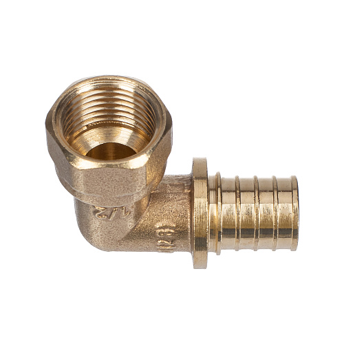 Угольник аксиальный, латунь, внутренняя резьба,20х1/2", желтый, RTP