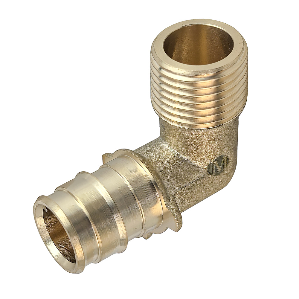 Угольник радиальный, латунь, наружная резьба,20х1/2", желтый, RTP