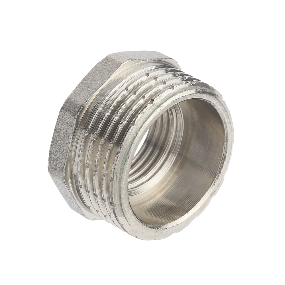 Футорка, латунь, наружная/внутренняя резьба 1/2"х 1/4", никель, РТП