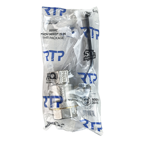 Кран шаровой ручка рычаг, латунь, внутренняя/внутренняя резьба 1",PN40 еврослот, никель, RTP