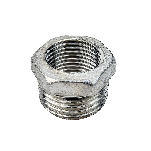 Футорка, латунь, наружная/внутренняя резьба 1/2"х3/8", никель, РТП