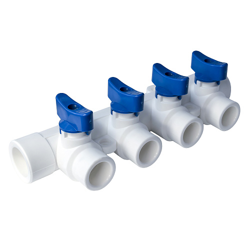 Коллектор с шаровым краном универсальный PPR 25х20/4, RTP