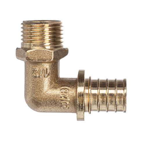 Угольник аксиальный, латунь, наружная резьба,20х1/2", желтый, RTP