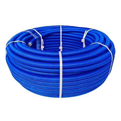 Труба EVOH PE-Xa в гофроизоляции 20х2,8х28, 100м синяя, RTP