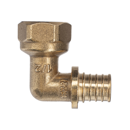 Угольник аксиальный, латунь, внутренняя резьба,16х1/2", желтый, RTP