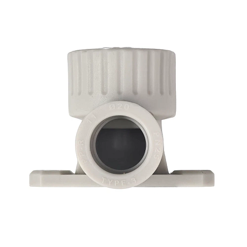 Угольник комбинированный с креплением PPR внутренняя резьба 20х 1/2,  серый, РТП