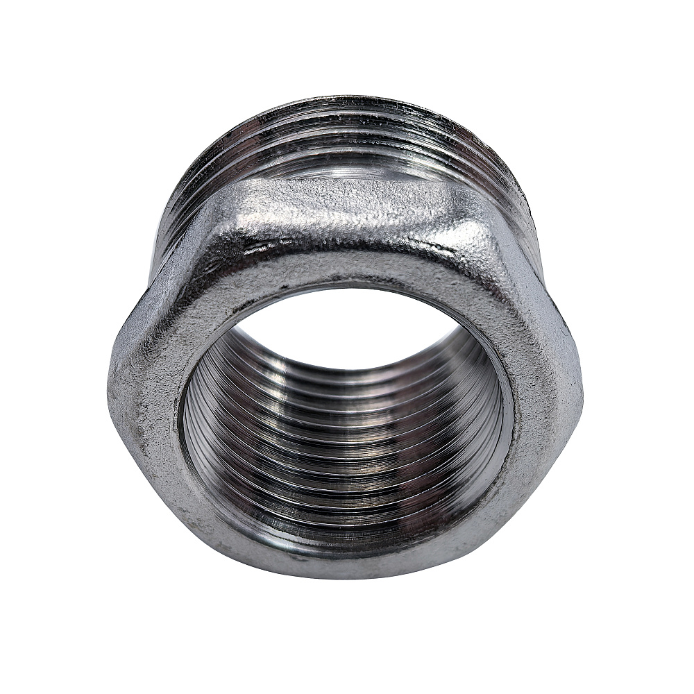 Футорка, латунь, наружная/внутренняя резьба 1/2"х3/8", еврослот, никель, РТП