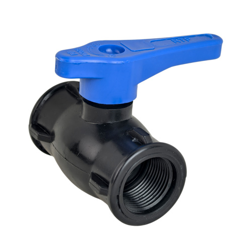 Кран шаровой компрессионный, полипропилен внутренняя/внутренняя резьба 3/4"х3/4", для полиэтиленовых труб, РТП