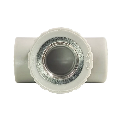 Тройник комбинированный PPR внутренняя резьба 20х 1/2, серый, РТП