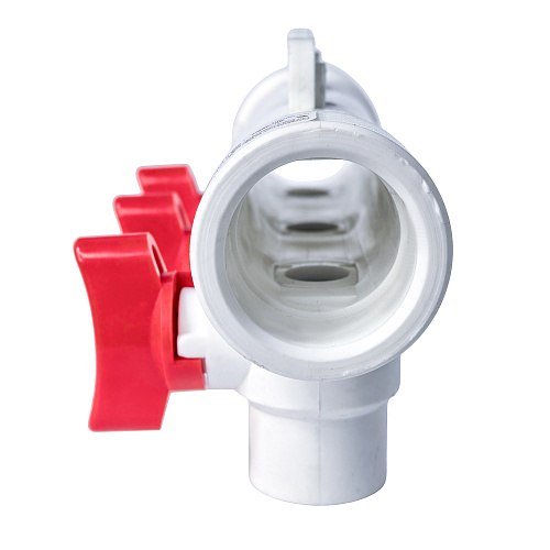 Коллектор с шаровым краном красный PPR 32х20/3,  белый, RTP