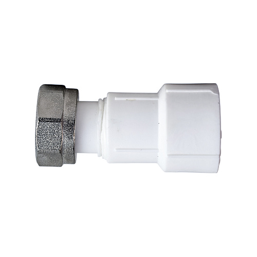 Муфта с накидной гайкой PPR 20х1/2, пластик штуцер, белый, RTP