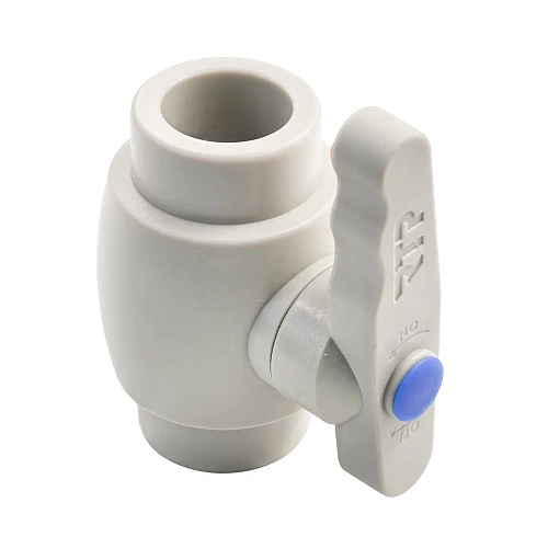 Кран шаровой полный проход PPR 25,  серый, РТП