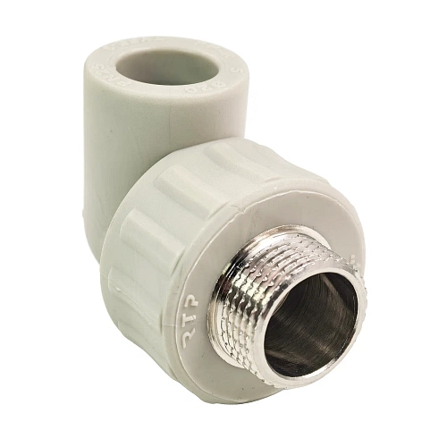 Угольник комбинированный PPR наружная резьба 20х 3/4,  серый, РТП