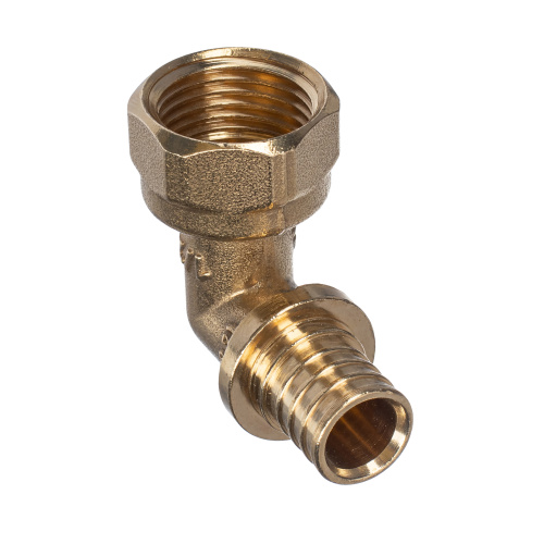 Угольник аксиальный, латунь, внутренняя резьба,16х1/2", желтый, RTP