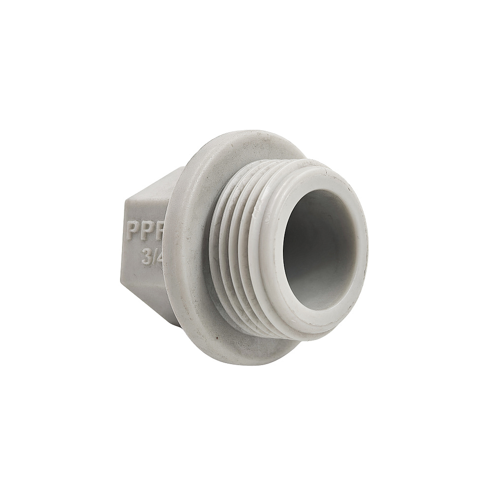 Заглушка резьбовая PPR 3/4", PN25 серый, РТП