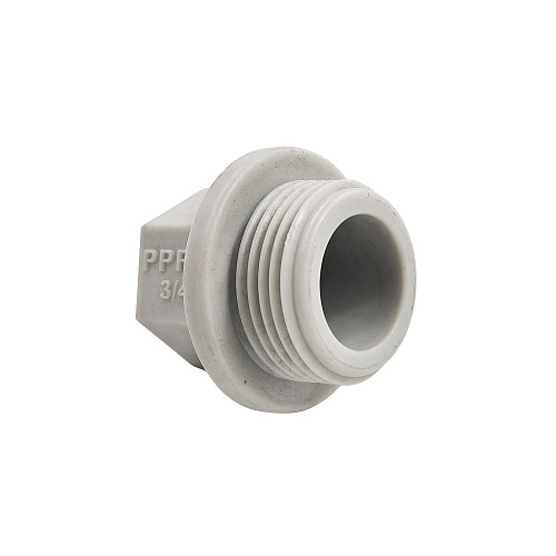 Заглушка резьбовая PPR 3/4", PN25 серый, РТП