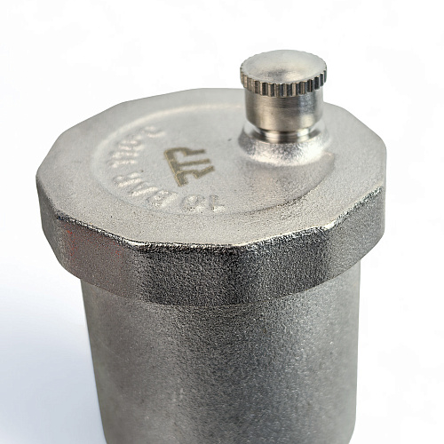 Клапан дренажный с воздухоотводчиком, латунь 1", никель, RTP