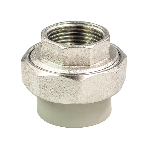 Муфта комбинированная разъемная (Американка) PPR внутренняя резьба 25х 3/4, серый, RTP