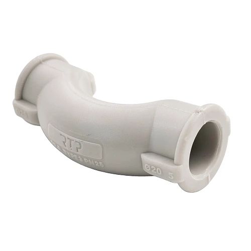 Обводное колено с муфтой короткое PPR 20,  серый, РТП