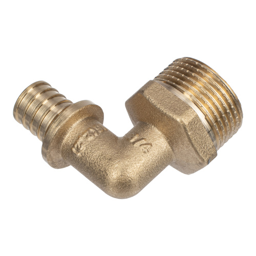 Угольник аксиальный, латунь, наружная резьба,16х3/4", желтый, RTP