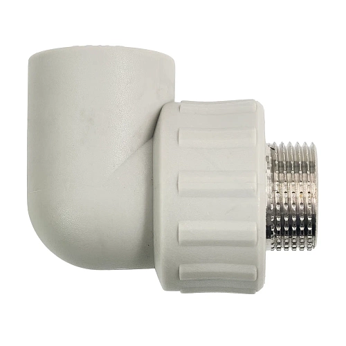 Угольник комбинированный PPR наружная резьба 25х 3/4,  серый, РТП