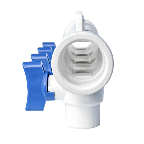 Коллектор с шаровым краном синий PPR 32х20/4,  белый, RTP