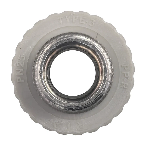 Муфта комбинированная PPR наружная резьба 20х3/4,  серый, РТП