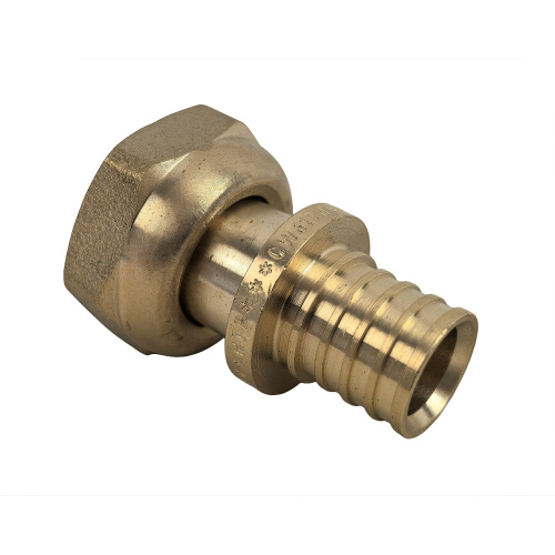 Муфта с накидной гайкой аксиальная, латунь,16х1/2", желтый, RTP