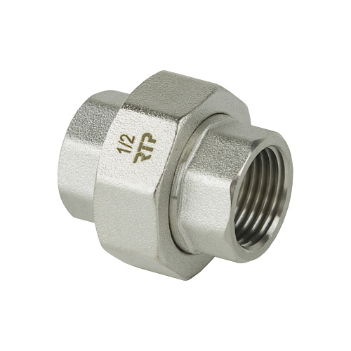 Американка прямая, латунь, внутренняя/внутренняя резьба  1/2", еврослот, никель, RTP