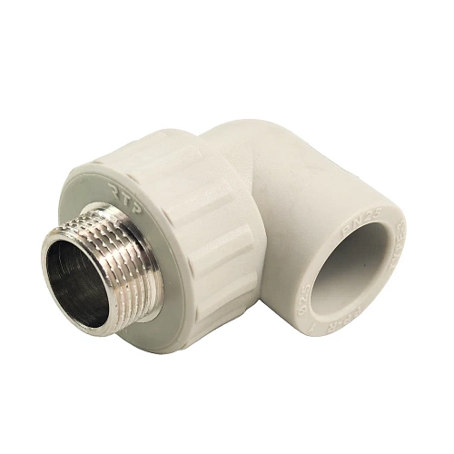 Угольник комбинированный PPR наружная резьба 25х 3/4,  серый, РТП