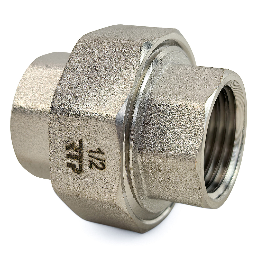 Американка прямая, латунь, внутренняя/внутренняя резьба  1/2", никель, RTP