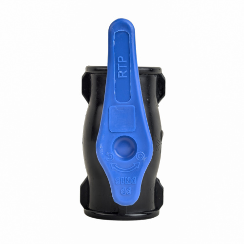 Кран шаровой компрессионный, полипропилен внутренняя/внутренняя резьба 3/4"х3/4", для полиэтиленовых труб, РТП