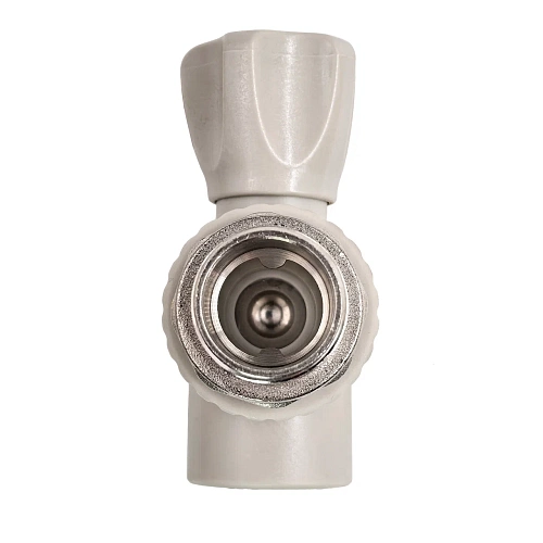 Кран шаровой для радиатора угловой PPR 25х3/4, серый, РТП